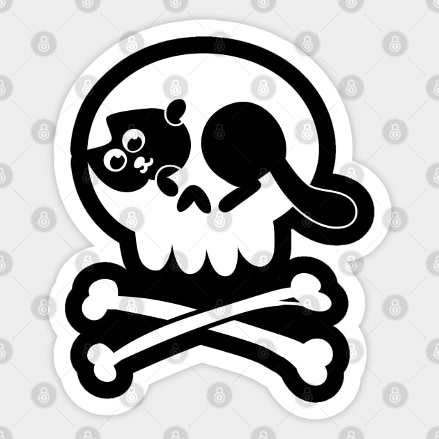 Cat Jolly Roger Sticker by marvandraw